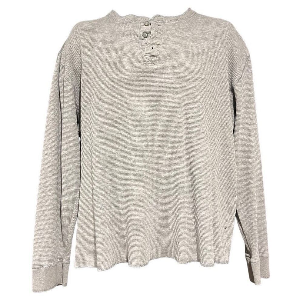 Sonoma Gray Long Sleeve Waffle-Knit Thermal Henley Men’s Large